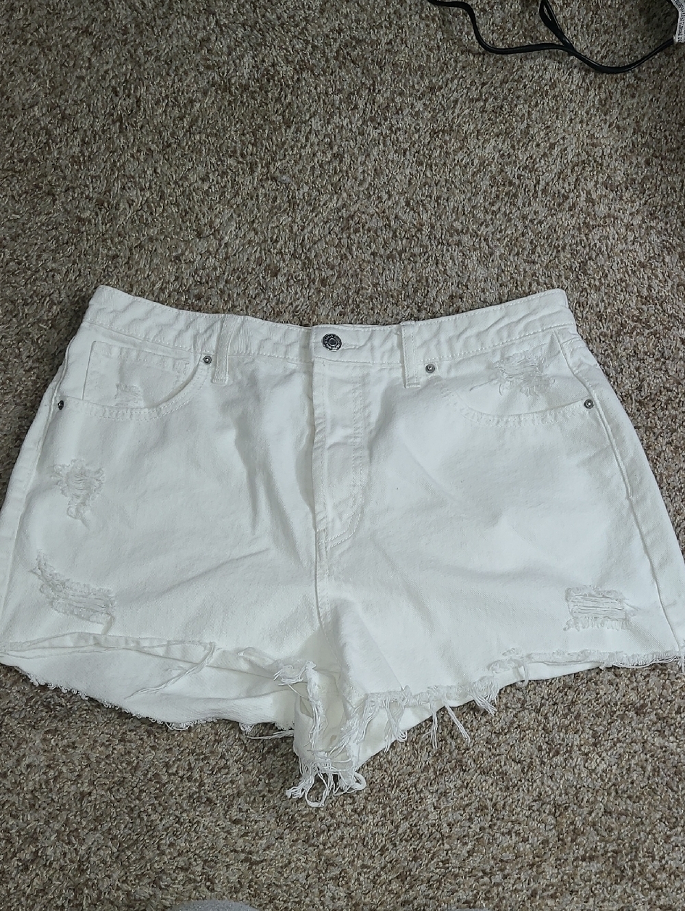 wild fable White Distressed Denim Cutoff Shorts